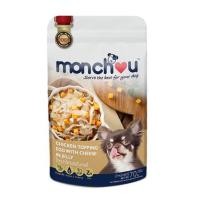 ราคา อาหารเปียกสุนัข MONCHOU CHICKEN TOPPING EGG WITH CHEESE IN JELLY 70 ก. (1222446)