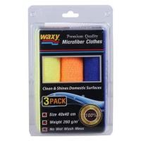 ราคา ผ้าไมโครไฟเบอร์เช็ดทำความสะอาดรถยนต์ WAXY 40x40 ซม. หลากสี (แพ็ก 3 ผืน) (1104306)