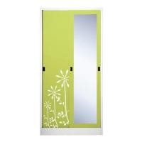 ราคา ตู้เสื้อผ้าเหล็กบานเลื่อนผสมกระจกเงา KIOSK SXW-18/I 91.4 ซม. สีเขียว (1134527)