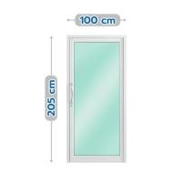 ราคา ประตูบานสวิงเดี่ยว อะลูมิเนียม LYNN X-SERIES 100X205 ซม. สีขาว (277798)