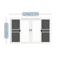 ราคา หน้าต่างบานเลื่อน อะลูมิเนียม 4 บาน LYNN GRAND PANO 240X150 ซม. สีขาว (1081575)