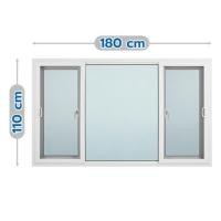 ราคา หน้าต่างบานเลื่อน ไวนิล S-F-S มุ้ง WINDSOR 180X110 ซม. สีขาว (1180753)