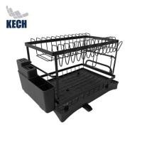 ราคา ชั้นคว่ำจานเหล็กพ่นสีมาพร้อมถาดรองน้ำและกล่องมีด KECH BLACKY (1269723)