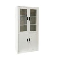 ราคา ตู้เอกสารเหล็กบานเปิดสูงบนกระจก-ทึบล่าง MEDILA รุ่น SH0008WH ขนาด85*39*180ซม. สีขาว (888125100110)