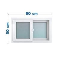 ราคา หน้าต่างบานเลื่อน อะลูมิเนียม S-S MHOLARN 80X50 ซม. สีขาว (1269180)