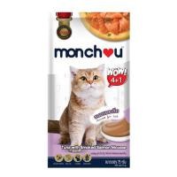 ราคา ขนมแมวเลีย MONCHOU TUNA WITH SMOKED SALMON แพ็ก 5 ชิ้น (1222447)
