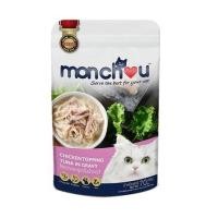 ราคา อาหารเปียกแมว MONCHOU CHICKEN TOPPING TUNA IN GRAVY 70 ก. (1222472)