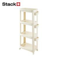 ราคา ชั้นพลาสติก 4 ชั้นพร้อมล้อ STACKO DREMI 52x30x132 ซม. สีขาว (1291080)