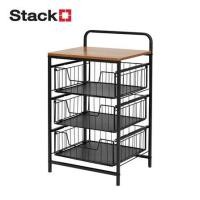 ราคา ชั้นลิ้นชัก 3 ชั้น พร้อม TOP ไม้ STACKO URBAN 40X32X69 ซม. สีดำ (1281776)