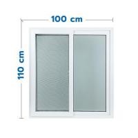ราคา หน้าต่างบานเลื่อน UPVC S-S มุ้ง HOFFEN TRENDY 100X110 ซม. สีขาว (1100677)