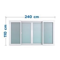 ราคา Hoffen PRO หน้าต่างบานเลื่อนสี่ช่อง uPVC ขนาด 240X110 ซม.