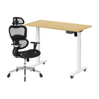 ราคา เซ็ตสุดคุ้มโต๊ะปรับระดับไฟฟ้า มีล้อ ULUNIO ERGO SPACE II (SIZE 120 X 60 CM) + เก้าอี้ทำงานเพื่อสุขภาพ ADAM DOT.1 THE 3D ERGO CHAIR (สีดำ) (888170800297)