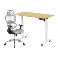 ราคา เซ็ตสุดคุ้มโต๊ะปรับระดับไฟฟ้า มีล้อ LUNIO ERGO SPACE II (SIZE 120 X 60 CM) + เก้าอี้ทำงานเพื่อสุขภาพ ADAM DOT.1 THE 3D ERGO CHAIR (สีเทา) (888170800299)