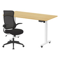 ราคา เซ็ตโต๊ะปรับระดับไฟฟ้า มีล้อ LUNIO ERGO SPACE II (SIZE 160 X 80 CM) + เก้าอี้ทำงานเพื่อสุขภาพ ADAM DOT.2 ERGO CHAIR GRAVITY (สีดำ) (888170800306)