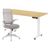 ราคา เซ็ตโต๊ะปรับระดับไฟฟ้า มีล้อ LUNIO ERGO SPACE II (SIZE 160 X 80 CM) + เก้าอี้ทำงานเพื่อสุขภาพ ADAM DOT.2 ERGO CHAIR GRAVITY (สีเทา) (888170800308)