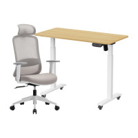 ราคา เซ็ตโต๊ะปรับระดับไฟฟ้า มีล้อ ,ULUNIO ERGO SPACE II (SIZE 120 X 60 CM) + เก้าอี้ทำงานเพื่อสุขภาพ LUNIO ERGO STARLIGHT CHAIR (สีขาว) (888170800323)