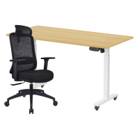 ราคา เซ็ตโต๊ะปรับระดับไฟฟ้า มีล้อ LUNIO ERGO SPACE II (SIZE 160 X 80 CM) + เก้าอี้ทำงานเพื่อสุขภาพ LUNIO ERGO STARLIGHT CHAIR (สีดำ) (888170800326)