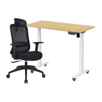 ราคา เซ็ตโต๊ะปรับระดับไฟฟ้า มีล้อ LUNIO ERGO SPACE II (SIZE 120 X 60 CM) + เก้าอี้ทำงานเพื่อสุขภาพ LUNIO ERGO STARLIGHT CHAIR (สีดำ) (888170800325)