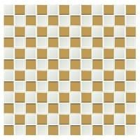 ราคา โมเสคแก้ว 30x30 ซม. GLASCERA แชคเกอร์ ไวท์ สีขาวทอง (1232169)