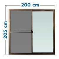 ราคา ประตูบานเลื่อน อะลูมิเนียม S-S มุ้ง WINDOW ASIA 200x205 ซม. สีชา (1128437)