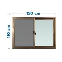 ราคา หน้าต่างบานเลื่อน อะลูมิเนียม S-S มุ้ง WINDOW ASIA 150x110 ซม. สีชา (1128688)