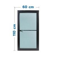 ราคา หน้าต่างบานเปิดเดี่ยว อะลูมิเนียม มุ้ง WINDOW ASIA F10 60X110 ซม. สีดำ (1164186)