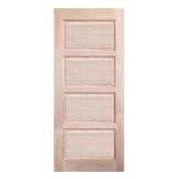 ราคา ประตูไม้เนื้อแข็ง N999 NARA-04 100X200 ซม. สีธรรมชาติ ไม่เจาะลูกบิด (1282029)