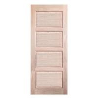 ราคา ประตูไม้เนื้อแข็ง N999 NARA-04 90X200 ซม. สีธรรมชาติ ไม่เจาะลูกบิด (1282036)