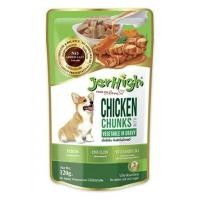 ราคา อาหารเปียกสุนัข JERHIGH CHICKEN AND VEGETABLE IN GRAVY 120 ก. (1200234)