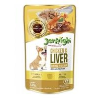 ราคา อาหารเปียกสุนัข JERHIGH CHICKEN AND LIVER IN GRAVY 120 ก. (1200260)