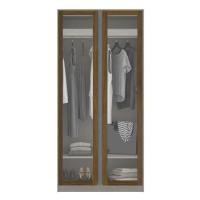 Koncept Furniture ตู้เสื้อผ้า แขวนโล่ง OP-A ขนาด 100 ซม. สีไม้เข้ม&กระจกใส รุ่น BLOX 19210425