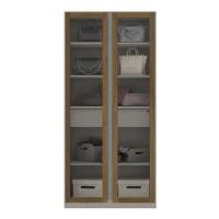 Koncept Furniture ตู้เสื้อผ้า ชั้นเก็บของ OP-C ขนาด 100 ซม. สีไม้เข้ม&กระจกใส รุ่น BLOX 19210454