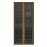 Koncept Furniture ตู้เสื้อผ้า ชั้นเก็บของ OP-C ขนาด 100 ซม. สีไม้เข้ม&กระจกชาดำ รุ่น BLOX 19210458