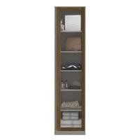 Koncept Furniture ตู้เสื้อผ้าชั้นเก็บของ (หน้าบานเปิดขวา) ขนาด 50 ซม. สีไม้เข้ม&กระจกใส รุ่น BLOX 19210487