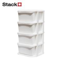ราคา ตู้ลิ้นชัก 4 ชั้น STACKO HIDA 37x37x76ซม. สีขาว (1298649)