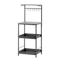 ราคา ชั้นวางของเหล็ก 3 ชั้น พร้อมชั้นแขวน และ TOP ไม้ มีล้อ STACKO RUSTIC 48x40.6x129.2 ซม. สีดำ (1293234)