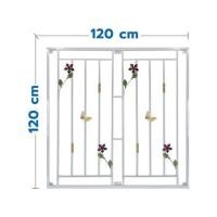 ราคา เหล็กดัดหน้าต่าง MHOLARN ดอกไม้ผีเสื้อ 120X120 ซม. สีขาว (1151096)