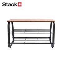 ราคา ชั้นวางรองเท้า 2 ชั้น พร้อม TOP ไม้ STACKO URBAN 80x38x48.5 ซม. สีดำ (1294363)