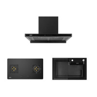 ราคา ชุดเซ็ทเครื่องดูดควันติดผนัง EVE HC-MAXIMUS-90 ขนาด 90 ซม. + เตาแก๊ส 2 หัว HB78-2BBTA/BG + อ่างล้างจานหินแกรนิต PHILIP 780/520 BLACK สีดำ (888132600109)