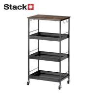 ราคา ชั้นวางของเหล็ก 4 ชั้น พร้อม TOP ไม้ มีล้อ STACKO RUSTIC 60x40x115 ซม. สีดำ (1293167)