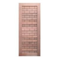 ราคา ประตูไม้จริง N999 ลายอิฐ 80X200 ซม. สีธรรมชาติ ไม่เจาะลูกบิด (1197449)