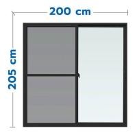 ราคา ประตูบานเลื่อน อะลูมิเนียม S-S มุ้ง AZLE 200X205 ซม. สีดำ (1182894)