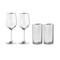 ราคา ชุดแก้วไวน์ 425 มล. และแก้วน้ำสูง 370 มล. OCEAN GLASS ANNIVERSARY MADISON RD GOLD RIMMING (แพ็ก 4 ชิ้น) (1300576)