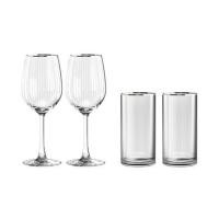 ราคา ชุดแก้วไวน์ 425 มล. และแก้วน้ำ 370 มล. OCEAN GLASS ANNIVERSARY MADISON RD PLATINUM RIMMING (1303168)