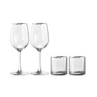 ราคา ชุดแก้วไวน์ 350 มล. และแก้วน้ำ 355 มล. OCEAN GLASS ANNIVERSARY MADISON WH PLATINUM RIMMING (1303177)