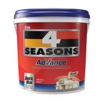 ราคา สีน้ำทาภายนอก ชนิดด้าน TOA 4 SEASONS ADVANCE BASE B สีขาว 2.5 แกลลอน (149963)