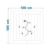 ราคา เหล็กดัดหน้าต่าง LYNN ลายใบชบาฮาวาย 120x120 ซม. สีขาว (1267026)