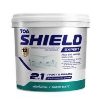 ราคา สีน้ำทาภายใน ชนิดกึ่งด้าน TOA SHIELD EXPERT SUPERIOR PREMIUM 2 IN 1 BASE A สีขาว 9 ลิตร (1270453)