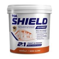 ราคา สีน้ำทาภายนอก ชนิดกึ่งเงา TOA SHIELD EXPERT SUPERIOR PREMIUM 2 IN 1 BASE A สีขาว 9 ลิตร (1267292)