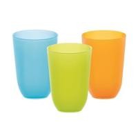 ราคา แก้วน้ำ PP 340ml DKW BASIC แพ็ก 3 ชิ้น สีฟ้า/ส้ม/เขียว (1229928)